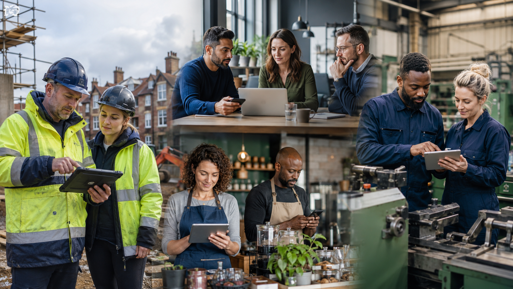 People working in varied UK small businesses